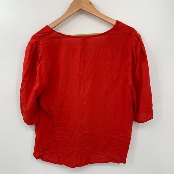 BP X Claudia Sulewski Tie Neck Red Polish Top XL - Picture 8 of 10